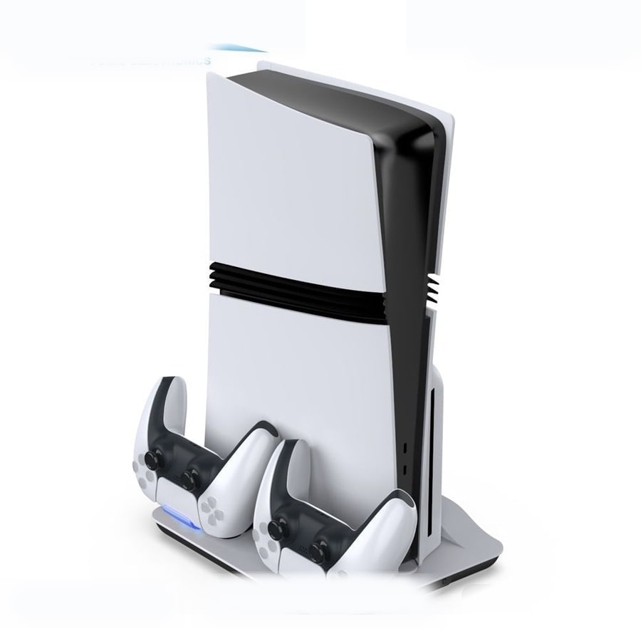 PS5 Cooling Stand with Blue Light Controller Charging Dock sanitized image 2