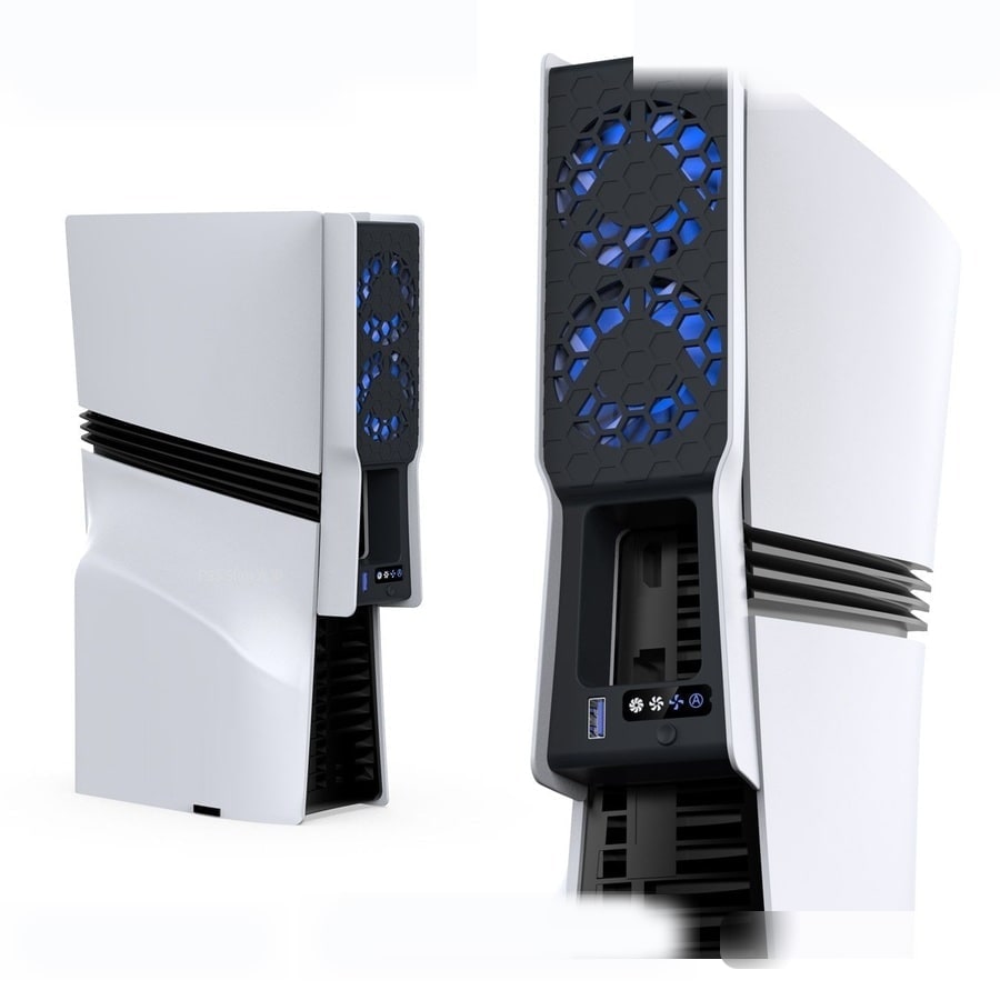 TP5-35159 PS5 Slim / PS5 Pro Blue LED Cooling Fan sanitized image 2
