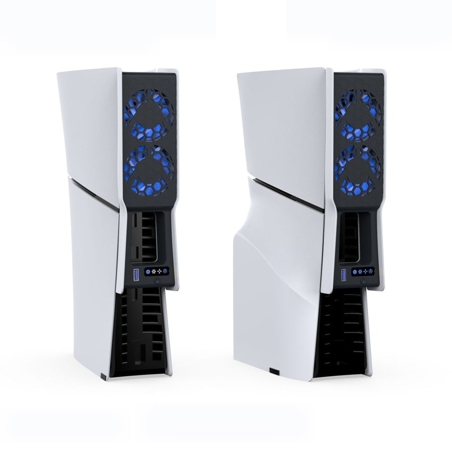 TP5-35159 PS5 Slim / PS5 Pro Blue LED Cooling Fan sanitized image 4